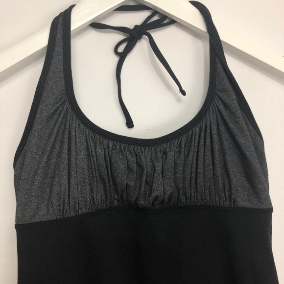 Lululemon Namaste Halter Tank Women's 8 Black Grey - Picture 3 of 7